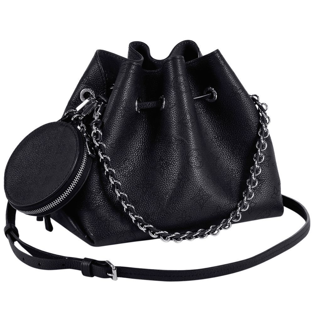 Louis Vuitton Shoulder Bag Punching Monogram Mahina Noir Black - Picture 1 of 14